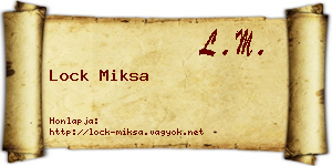 Lock Miksa névjegykártya